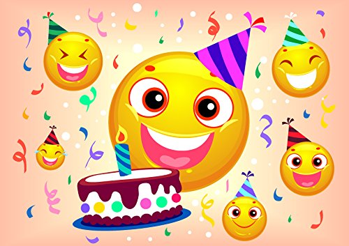 Einladungskarten für Kindergeburtstag Jungen | Mädchen 12 Stk. verschiedene Motive (Einhorn Eulen Smiley Emoji) zum Geburtstag
