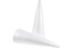 Operitacx Foam Cones for Crafts, 2pcs Foam Cone White Foam Cone Christmas Tree Cone for Art Project Flower Arrangement