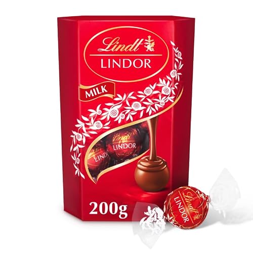 Lindt Lindor Milk Chocolate Truffles – 200g Box (Approx. 16 Balls) – Smooth Filling – Mothers Day, Easter, Gift, Birthday, Congratulations Treat
