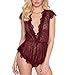Produktbild ABsoar Lingeries Reizvolle Dessous Reizwäsche Neckholder Lingerie Tiefer V-Ausschnitt Negligee Spitze Babydoll für Damen Plus Größe Lounge Romper Lace Dream Wimpern tiefem Sexy Dessous S~5XL