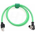 HangTon Vision Sensor Ethernet M12 4 Pin D-Coded Right Angle to RJ45 Cable for Sick Omron Keyence EtherCAT Network CAT5e Shielded Flexible 1m