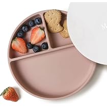 Piatto Per Bambini LilLeo In Silicone Con Ventosa – 3 Scomparti, Antiscivolo, 100% Sicuro, 6+ Mesi