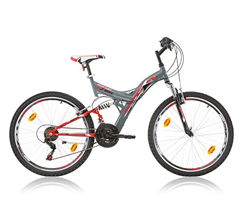 26" 26 Zoll MTB Kinderfahrrad Kinder Mountainbike Fahrrad Herrenfahrrad Rad Bike Vollgefedert 18 Gang TAMBORA GRAU