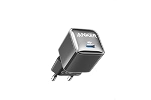 ‎ANKER Ładowarka Anker 511 (Anker Nano Pro) 20W PIQ 3.0, zasilacz USB-C, kompatybilna z iPhone 13/13 Mini/13 Pro/13 Pro Max/12, iPad/iPad Mini, Pixel, Black Ice (kabel nie jest dołączony)