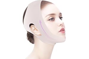 YOOY Gaine Visage Anti Double Menton Réducteur & Masque Lifting Visage Réutilisable - Masque Amincissant Jawline en V - Masque Double Menton Femme, Gaine Respirant, Bandeau Lifting Peau, Soin Minceur