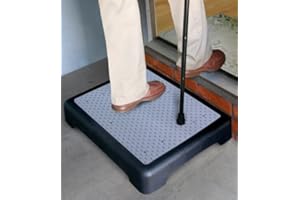 GLOW WHOLESALE Glow Easy Half Step - Large EZ Anti-Slip Indoor and Outdoor Intermediate Height Step Mobility Aid for Elderly and Disabled – Strong Sturdy Lightweight Safety Doorstep Platform with Drainage Holes