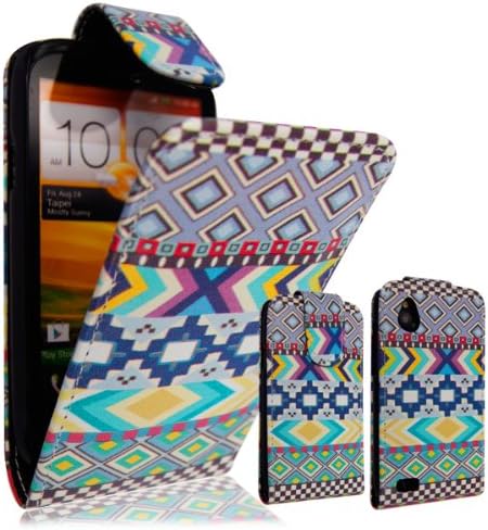 STYLEYOURMOBILE HTC DESIRE X VARIOUS PRINTED PU LEATHER MAGNETIC FLIP CASE SKIN COVER POUCH (Aztec Light Tribal Retro Vintage)