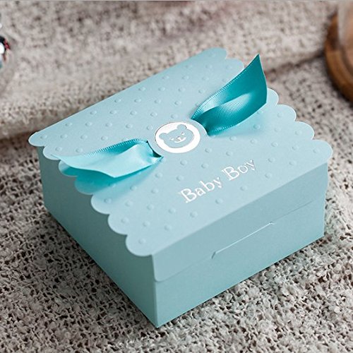 VStoy 20X Hochzeit Bevorzugungen Süßigkeiten Boxen Geschenkbox (blau) - 2