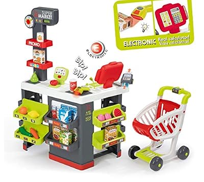 Smoby - 350213 - Supermarket avec Chariot - 42 Accessoires Inclus