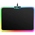 RGB Gaming Mouse Mat Pad - 336x245x3mm Hcman Led Mousepad with Non-Slip Rubber Base, Soft Computer Keyboard Mouse Pad for Macbook, PC, Laptop, Desk (Black)