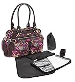 6 TEILE Set: ALESSANDRO Wickeltasche FLEUR Babywickeltasche + Wickelmatte + Windeltasche + Wäschesack + Flaschentasche + Wagen Fix