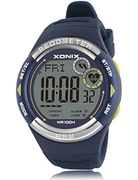 Männer und frauen Sport digitaluhr,100m wasserdicht Leuchtend Gmt Step counter Wecker Kalorien Herzschlag-erkennung...