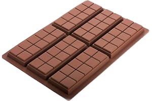 S4U Silicone Moulds Chocolate Bar Sweet Moulds Candy Moulds Jelly Moulds Rectangle Baking Silicon Bakeware Mold Shape Soap Wax Flexible Baking Mould (6 Cell 10 Section)