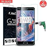 OnePlus 3 Screen Protector, OnePlus 3T Screen Protector, J&amp;D Glass Screen Protector [Tempered Glass] HD Clear Ballistic Glass Screen Protector for OnePlus 3, OnePlus 3T - Protect Screen from Drop and Scratch (2 Packs)