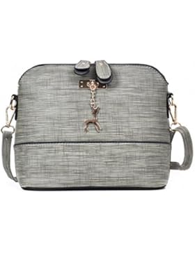 BZLine® Frauen Messenger Bags Vintage Kleine Shell Leder Handtasche Tasche