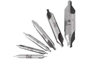 TICFOX Samfox HSS-Zentrierbohrer, 60 Grad, für Metall, 1/1,5/2/2/2,5/3/5 mm, 6 Stück
