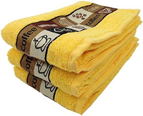 Riggs Cafe Coffee Cup Luxury Kitchen Hand Tea Towel, 65 x 50cm (Yellow)