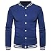 Produktbild Winterpullover Strickwaren VENMO Neue Fashion Jacket Warm Wintermantel Slim Overcoat Kleider Herren Bomberjacke Winter College Männer Übergangsjacke Bomber Pilotenjacke Baseballjacken (S, Blue)
