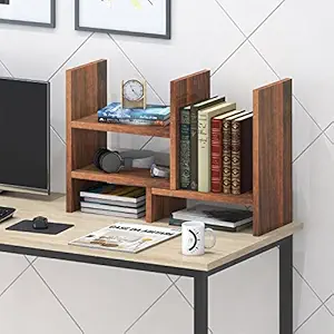 Klaxon Engineered Wood, Matt Finish Berrick Book Shelf | Bookcase | Space-Saving Books Holder Home Decor and Office (Walnut, Set of 1)