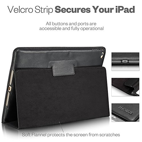 KAVAJ iPad Air 2 Hülle Echtleder Case „Berlin“ für das Apple iPad Air 2 Schwarz aus echtem Leder mit Stand und Auto Schlaf/Aufwachenen Funktion. Dünnes Smart-Cover Schutzhülle Tasche Ledertasche - 5