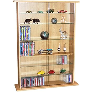 COLUMBUS - Double Door CD DVD Media Storage Cabinet - Oak: Amazon.co.uk ...
