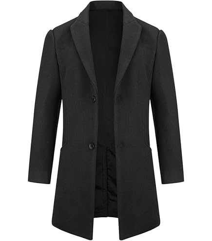 Wool Trench Coat Men's Overcoat Men's Wool Blend Trench Coat - Single  Breasted Slim Fit Overcoat For Fall & Winter, Warm Stand Collar Wool Overcoat  Men