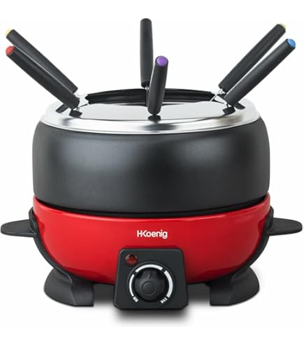 Artesà Fondue Set with Lazy Susan Turntable, Stainless Steel Fondue Pot with Burner, Dip Pots and Utensils, 22 Piece Set, Black