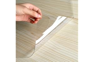 PLAS-TEX Bodenschutzmatte Bürostuhlunterlage - WUNSCHMAßE - Bodenmatte Stuhlunterlage Transparent Klar Hartboden (90x110cm)