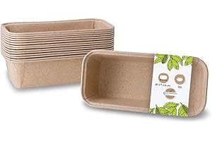GREENBOX 25 stampi in carta di cacao rettangolari, 20 x 7 x 6 cm, resistenti al forno, stampi per pane, carta marrone, piccoli stampi per torte, stampi in carta con struttura elegante