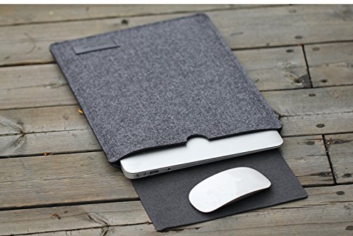 Huawei MateBook X Laptop Liner Bag, AVIDET 13,3 Zoll Schock-Absorption Soft Notebook Felt Bag für Huawei MateBook X (Dunkelgrau) - 6