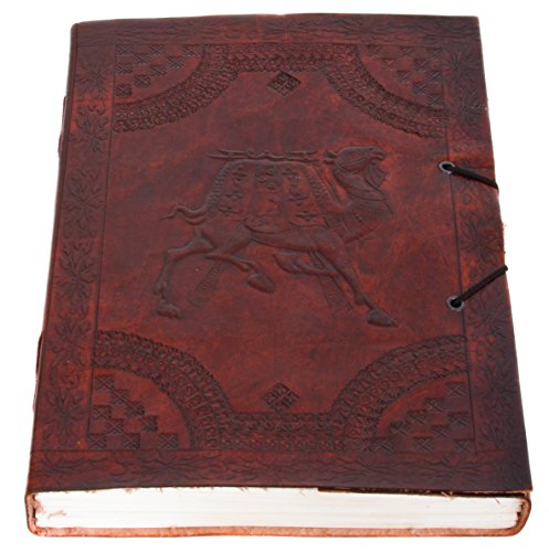 Notizbuch Gusti Leder „Francis“ DIN B5 Echtes Leder | Handgeschöpftes Papier Nachfüllbare Seiten | Recyclebar | Traditionelles Lederaccessoire Blanko Motiv – Kamel – P16 - 8