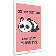 ArtinKart- Dnd Lazy Geek Poster, Funny Posters for Room, Quotes Poster for Students, Nerds, Panda Animal Poster, Poster for Boys Room A3 12 X 18 Inches (Unframed)