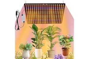 GATPHY 1000w Lampe Horticole LED Spectre Complet 225 LEDs Lampes de Croissance Horticoles 30x30CM Lampe de Croissance pour Plantes Fruits Fleurs Croissance d'Intérieur (Blanc + rouge + bleu)