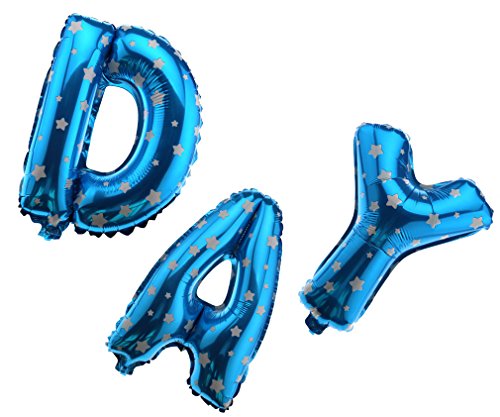 13tlg HAPPYBIRTHDAY Folienballon Luftballon Geburtstag Party Buchstabe Deko Blau - 3