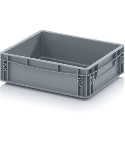 5x Eurocontainers 60x40x22 Cm - Incl. Gratis Duimstok, 45 Liter PP Kunststof