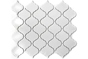 MOSAIK-NETZWERK Piastrella a mosaico retrò vintage in ceramica fiorentina bianca lucida per parete bagno WC cucina specchio piastrellato rivestimento per vasca da bagno WB13-1WG