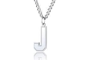 ChainsPro Inspiration Baseball Number/Initial Pendant with 22'' Curb Chain for Men Women Boy,Can Custom Photo,Silver/Gold/Black (with Gift Box)