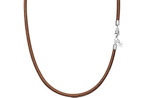 Viwind chaîne en cuir 925 fermoir en argent tressé imitation cuir collier 2.5mm large femmes hommes chaîne pour pendentif 45-60cm sélectionnable bricolage