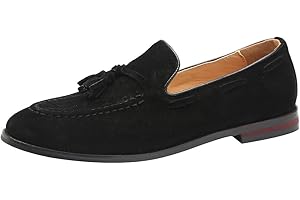 rismart Hombre Hecho a Mano Borlas Mocasines Ante de Vestir Zapatos Uniforme Mocasín