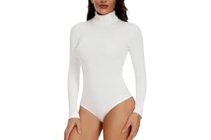Joyshaper Body Manches Longues Femme Elégant Body String à Col Haut Bodysuit Top Automne Hiver Body Minceur Combinaison Jumpsuit
