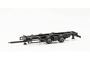 herpa 085533 model ciężarówki, tandem podwozie wiszące do ciągów objętościowych 7,82 m ze stałym montażem, 2 szt. wierny oryginałowi w skali 1:87, model samochodu, modelarstwa, dekoracja, akcesoria