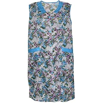 Blouse Pratique Poches Tablier Vintage DESERMO Rose/lila - Polyamide Lavable - 100cm Longueur - Poche Pratique - Style Rétro Tablier Longueur 100cm
