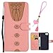 Produktbild iPhone 6S Tasche, iPhone 6S Flip Case, Edaroo Cute Design Rosa PU Leder Kunstleder Flip Case mit ID Kreditkarten Magnetverschluss Stand Fuction Schutzhülle Handytasche für iPhone 6S/6 4.7"