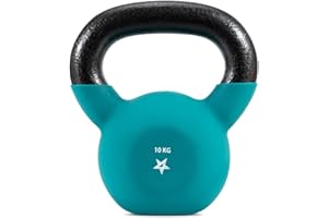 ‎YES4ALL Yes4All YCBQ powlekane neoprenem ciężarki kettlebell, trening siłowy Kettlebells - 10 kg turkusowy
