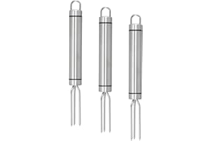 KIOINER 3 Stück Pellkartoffelgabel aus Edelstahl, Maisgabel mit 3 Zinken, 18,3 cm, Wiederverwendbar & Rostfrei – Ideal für Grillen, Camping & Outdoor