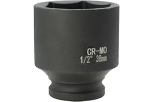 FortuneGlobe douille 38mm 1/2" 6 pans, douille a choc 1/2 38 mm Acier Chrome-Molybdène CR-MO(Black)