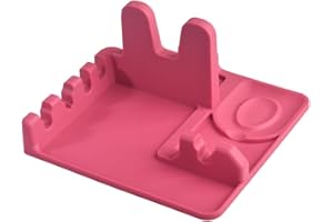 Cozihom Silicone Spoon Rest and Pot Lid Holder Stand for Kitchen Counter Top, Ladle/Spatula/Spoon/Tongs Holder, Food Grade Silicone, Heat Resistant, Anti-Slip BPA-Free, Red