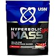 USN Hyperbolic Mass GH 4kg, High Calorie Mass Gainer Protein Powder with Added Creatine and Vitamins (2 KG, STRAWBERRY CHEESCAKE)