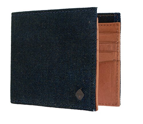 Preisvergleich Produktbild Replay Geldbeutel Portemonnaie Geldbörse Jeans / Leder Blau / Cognac 2808