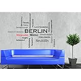 Wandtattoo-Wandaufkleber - WORTWOLKE ***Berlin + Ihrem Wunschstadtteil*** - (Größen.- und Farbauswahl)
